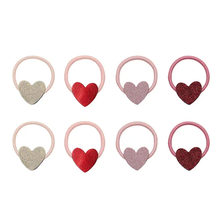 MIMI & LULA SET OF 8 HAIR ELASTICS - MINI HEART