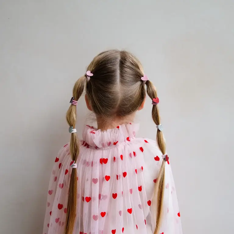 MIMI & LULA ENSEMBLE DE 8 ÉLASTIQUES À CHEVEUX - MINI HEART