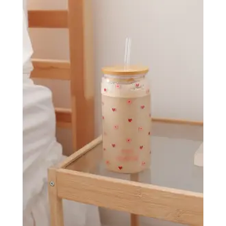 MOI D'ABORD TUMBLER EN VERRE - AMOUR FLORISSANT