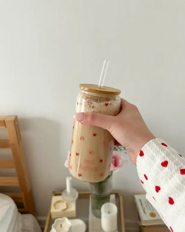 MOI D'ABORD TUMBLER EN VERRE - AMOUR FLORISSANT