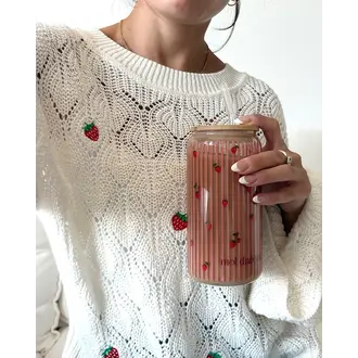 MOI D'ABORD TUMBLER EN VERRE - PIQUE NIQUE-FRAISE