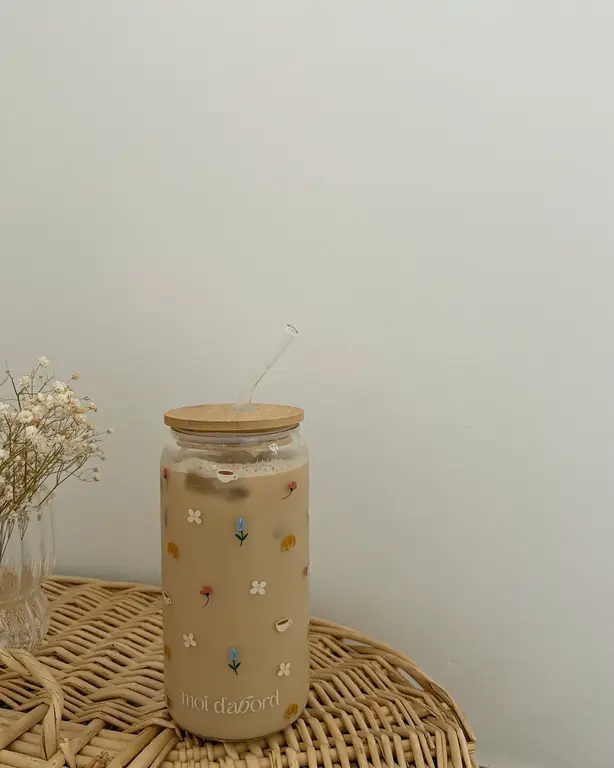 MOI D'ABORD TUMBLER EN VERRE - MATIN FLEURI