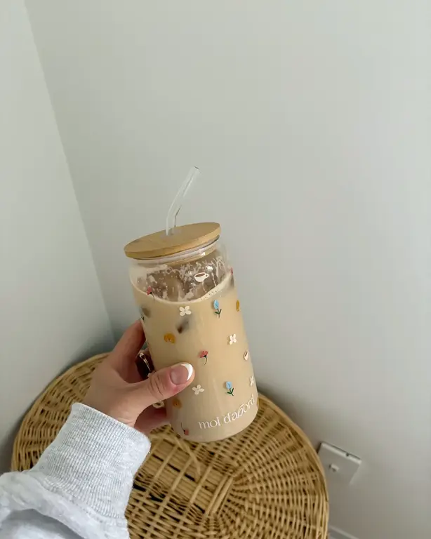 MOI D'ABORD TUMBLER EN VERRE - MATIN FLEURI