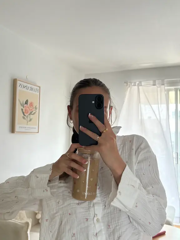 MOI D'ABORD TUMBLER EN VERRE - FLEURS & BOUCLES