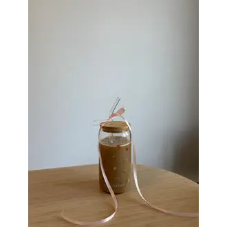 MOI D'ABORD TUMBLER EN VERRE - FLEURS & BOUCLES