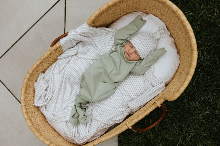 ZAK & ZOÉ DORMEUSE EN BAMBOU (0-6 MOIS) -  SAUGE