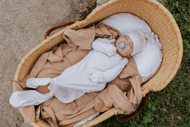 ZAK & ZOÉ DORMEUSE EN BAMBOU (0-6 MOIS) - LIGNÉ BEIGE