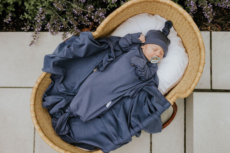 ZAK & ZOÉ DORMEUSE EN BAMBOU (0-6 MOIS) -  BLEU FRANÇAIS