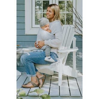 ZAK & ZOÉ ÉCHARPE DE PORTAGE - LIGNÉ GRIS PÂLE ET BLANC