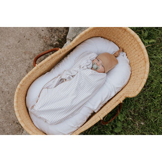 ZAK & ZOÉ COUVERTURE EN BAMBOU - LIGNÉ BLANC ET BEIGE