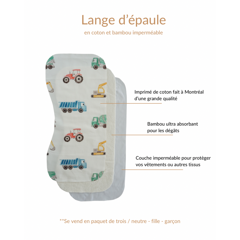 ZAK & ZOÉ ENSEMBLE DE 3 LANGES D'ÉPAULE
