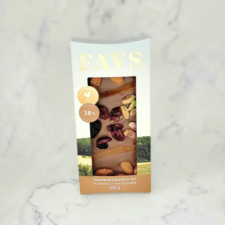 FAYS TERROIR CHOCOLATÉ FAYS - TABLETTE MANDIANTE - CHOCOLAT AU LAIT
