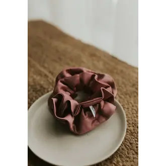 SOHA RUFFLED SATIN SCRUNCHIE - VINTAGE PINK
