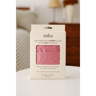 SOHA TAIE D'OREILLER EN SATIN - VIEUX ROSE