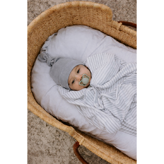 ZAK & ZOÉ COUVERTURE EN BAMBOU - LIGNÉ BLANC ET GRIS