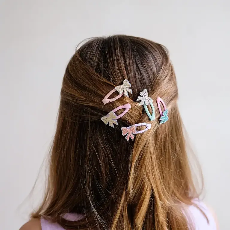 MIMI & LULA SET OF 4 MINI SPARKLY BOW CLIPS