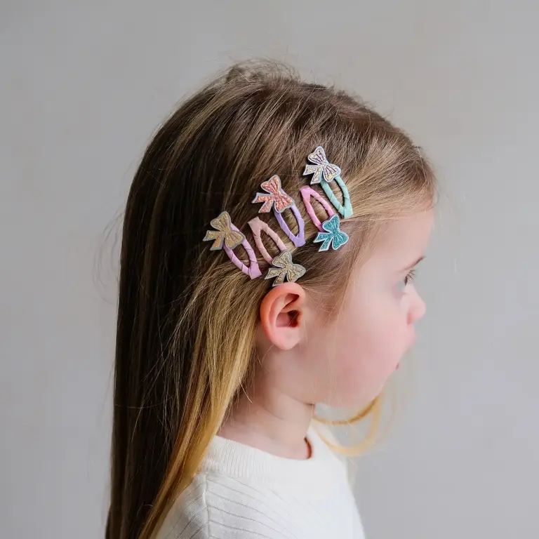 MIMI & LULA SET OF 4 MINI SPARKLY BOW CLIPS