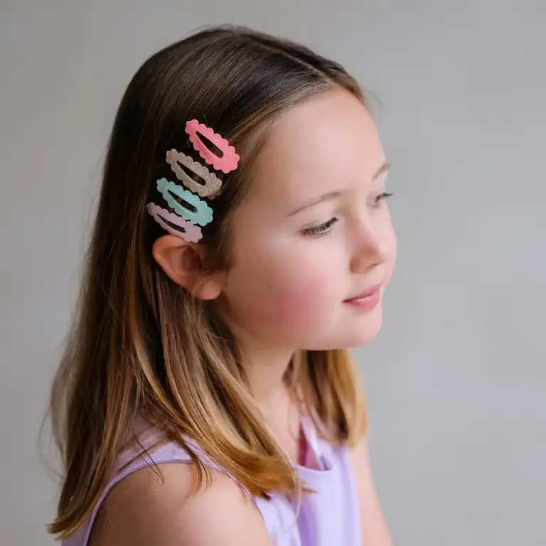 MIMI & LULA MINI BARRETTES À BORDS FESTONNÉS - PASTELS