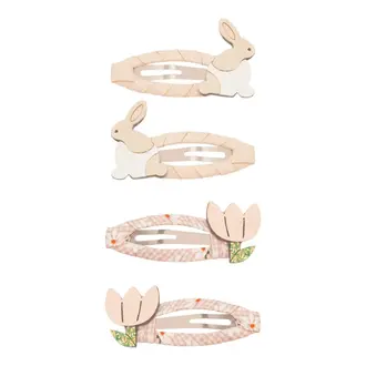 MIMI & LULA MIMI & LULA - ENSEMBLE DE 4 BARRETTES - LAPINS ET FLEURS