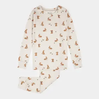 PETIT LEM PYJAMA 2 PIÈCES À IMPRIMÉ LAPINS - CRÈME