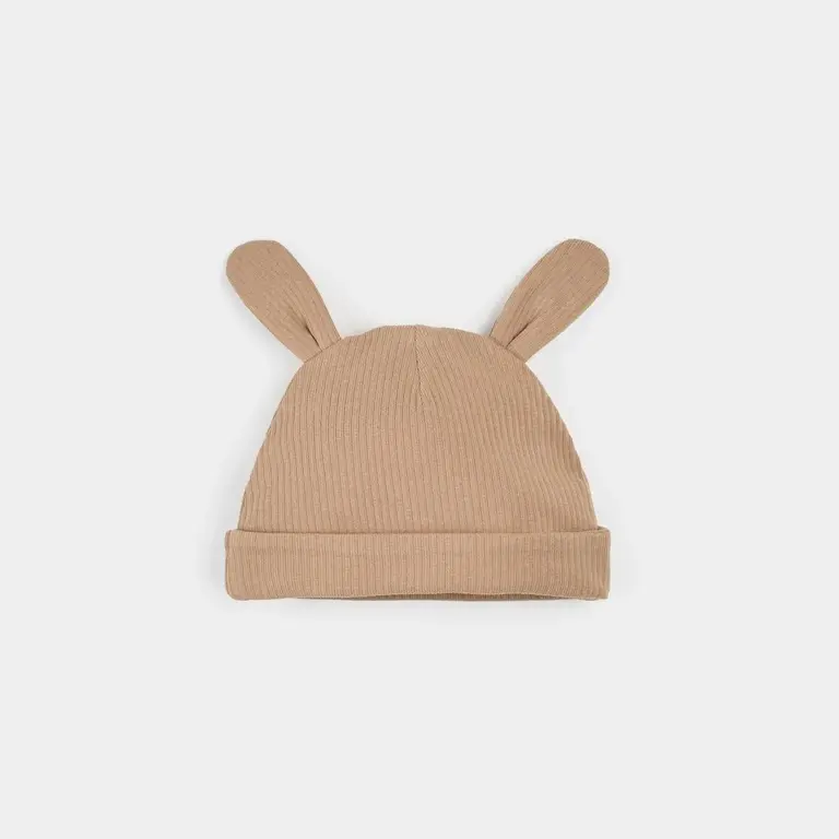 PETIT LEM BONNET DE LAPIN AVEC OREILLES - MOKA