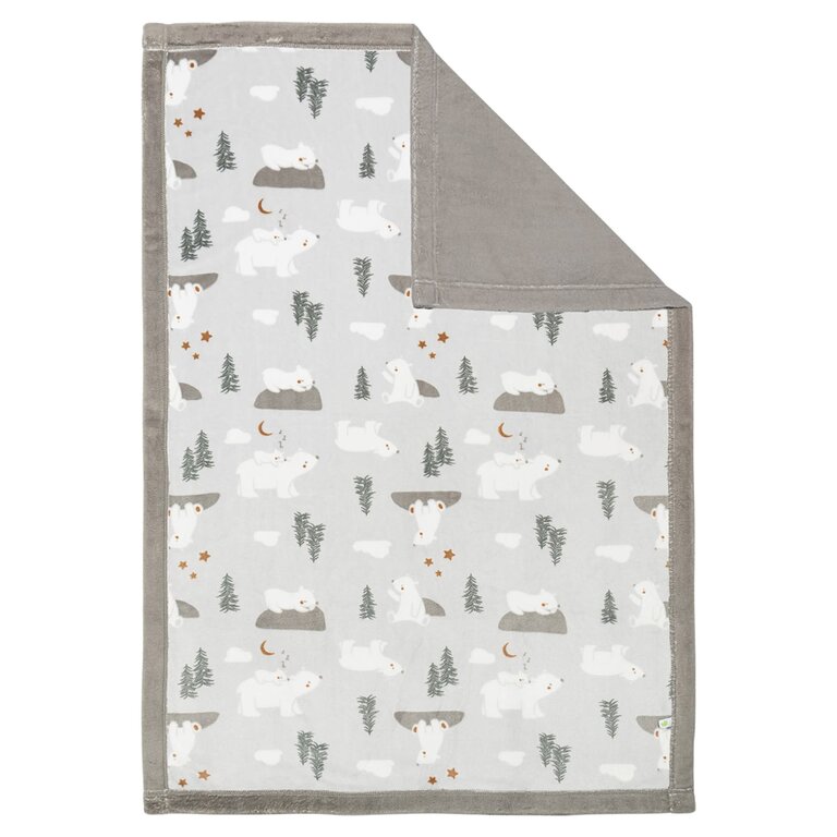 PERLIMPINPIN COUVERTURE EN PELUCHE - OURS