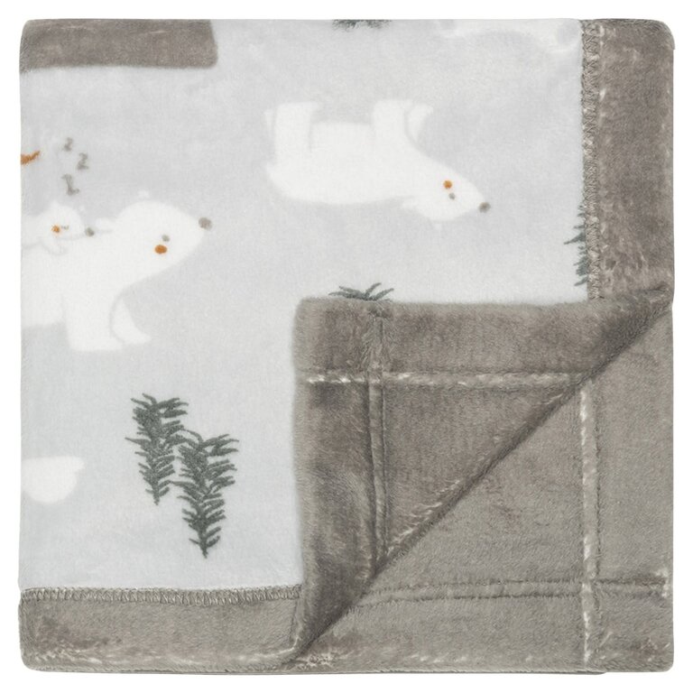 PERLIMPINPIN COUVERTURE EN PELUCHE - OURS