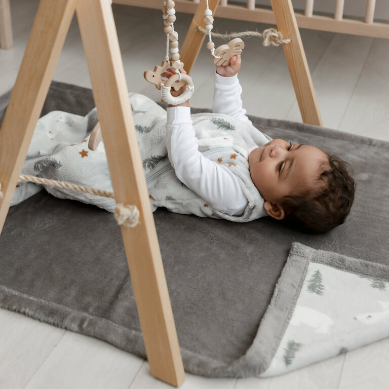 PERLIMPINPIN COUVERTURE EN PELUCHE - OURS