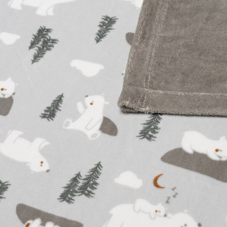 PERLIMPINPIN COUVERTURE EN PELUCHE - OURS