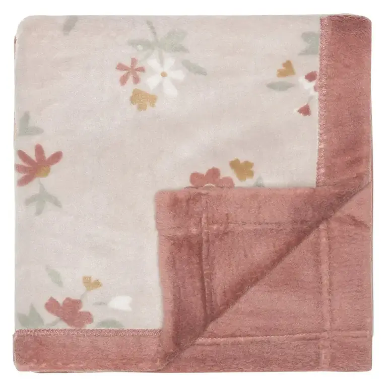 PERLIMPINPIN COUVERTURE EN PELUCHE - FLORAL