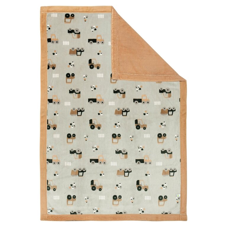 PERLIMPINPIN COUVERTURE EN PELUCHE - TRACTEUR