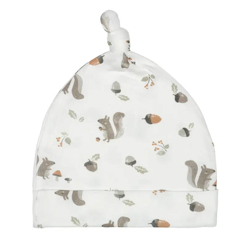PERLIMPINPIN BONNET EN BAMBOU À (1-3 MOIS) - ÉCUREUIL