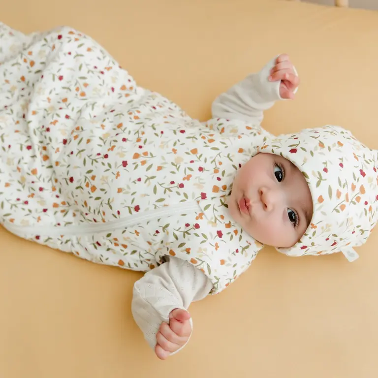 PERLIMPINPIN BONNET EN BAMBOU À (1-3 MOIS) - FLORAL