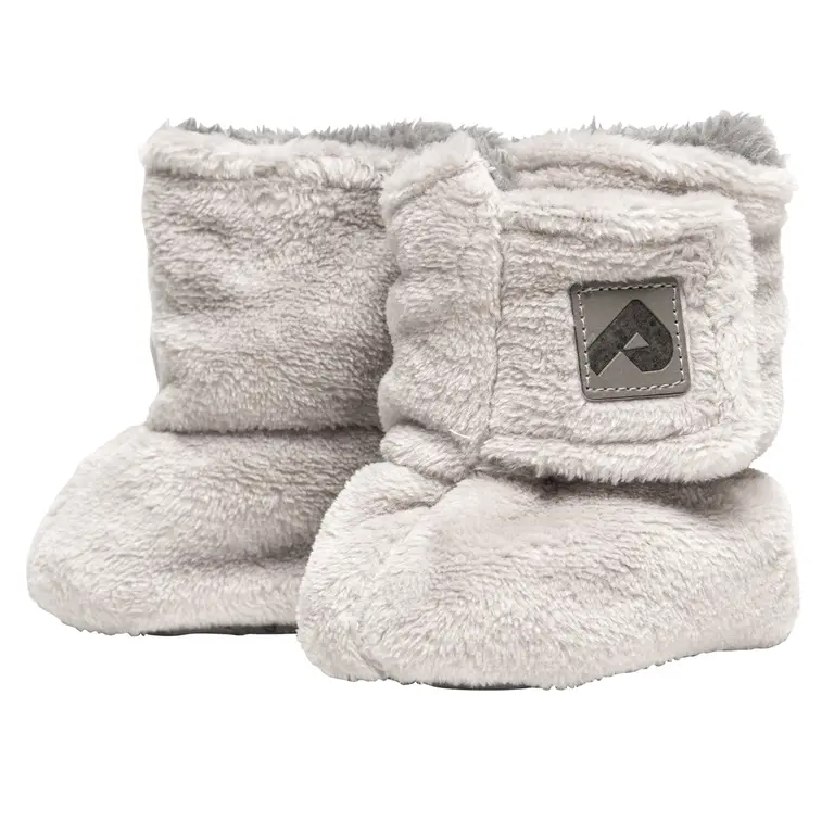 PERLIMPINPIN PANTOUFLES EN PELUCHE DOUBLE ÉPAISSEUR - UNI GRIS