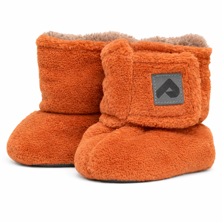 PERLIMPINPIN PANTOUFLES EN PELUCHE DOUBLE ÉPAISSEUR - UNI ROUILLE