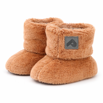 PERLIMPINPIN PANTOUFLES EN PELUCHE DOUBLE ÉPAISSEUR - UNI ROUILLE