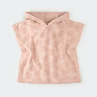 PETIT LEM PONCHO DE PLAGE FLEURS - ROSE PÂLE