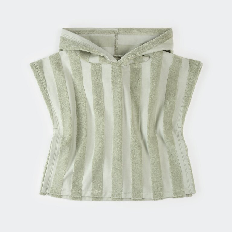 PETIT LEM PONCHO DE PLAGE À RAYURES - VERT PRAIRIE