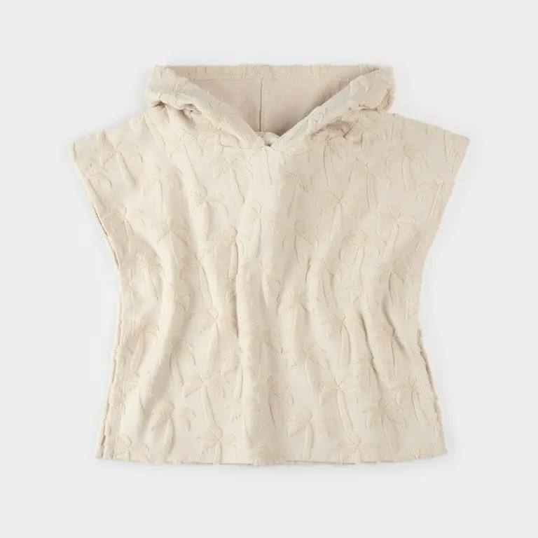 PETIT LEM PONCHO DE PLAGE PALMIERS - BEIGE