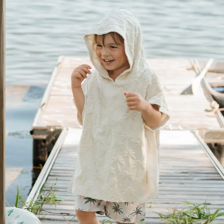 PETIT LEM PETIT LEM - PONCHO DE PLAGE PALMIERS - BEIGE