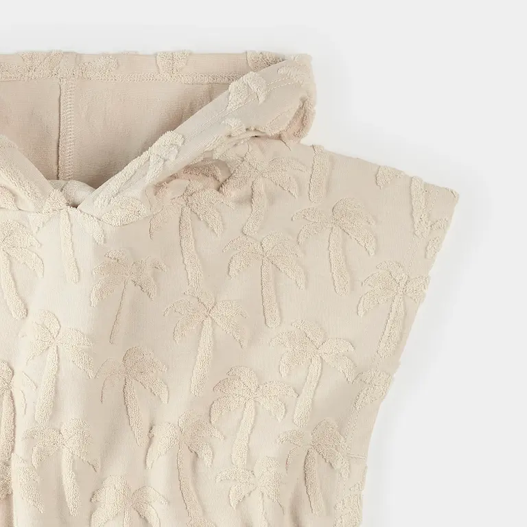 PETIT LEM PONCHO DE PLAGE PALMIERS - BEIGE