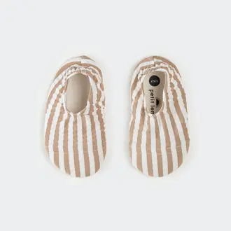 PETIT LEM WATER SHOE - TAUPE STRIPED SEERSUCKER