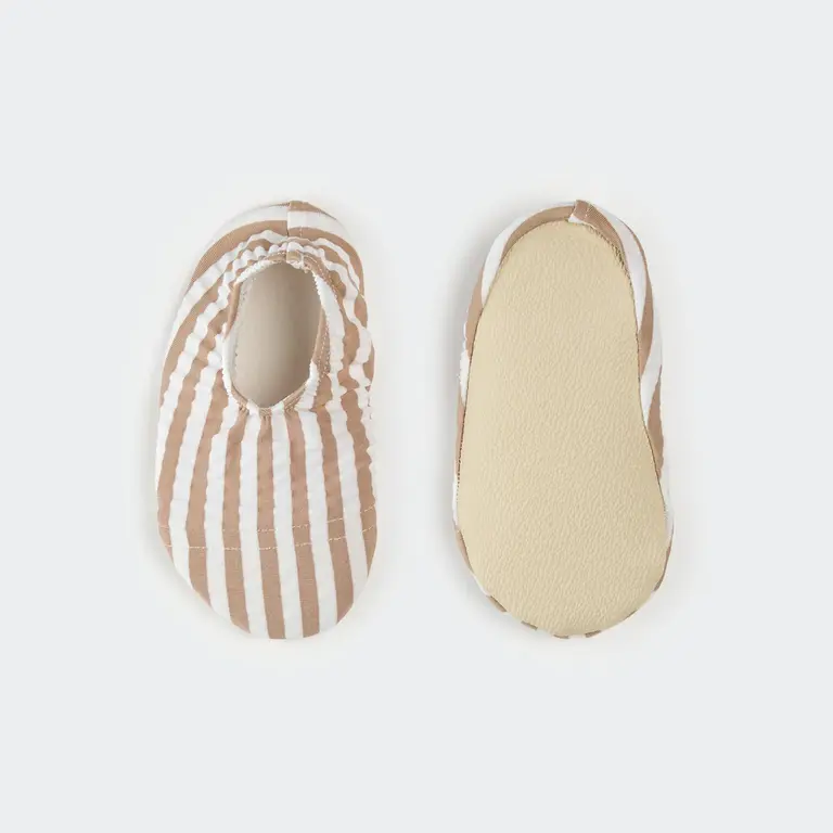 PETIT LEM WATER SHOE - TAUPE STRIPED SEERSUCKER