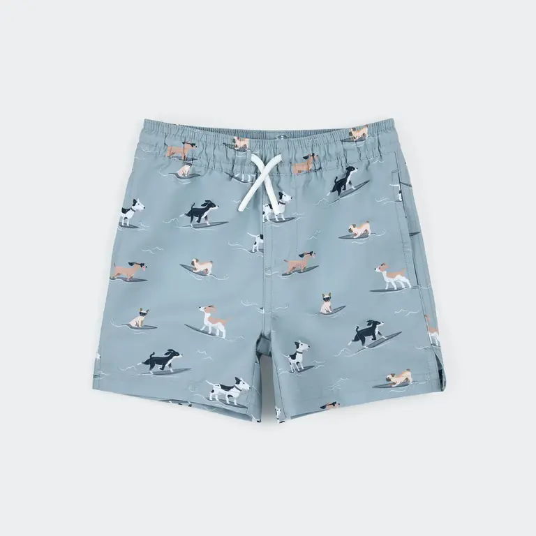 PETIT LEM MAILLOT SHORT À IMPRIMÉ CHIENS SURFEURS - BLEU