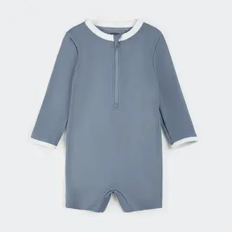 PETIT LEM MAILLOT COMBINAISON MANCHES LONGUES - BLEU POUDRE