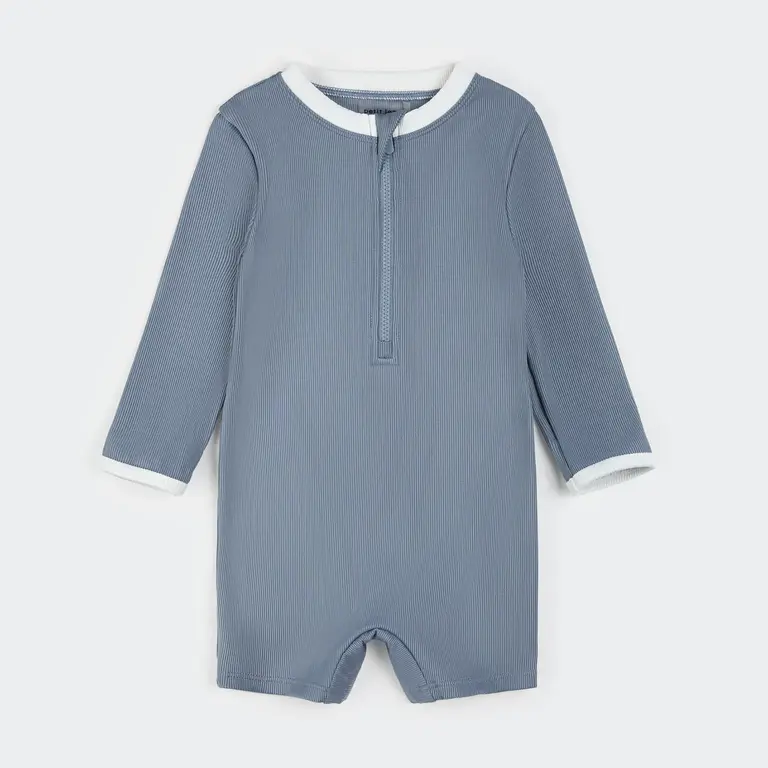 PETIT LEM MAILLOT COMBINAISON MANCHES LONGUES - BLEU POUDRE