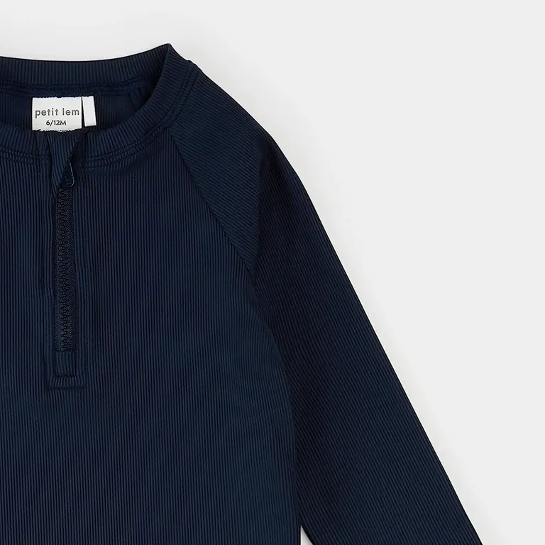 PETIT LEM MAILLOT 2 PIÈCES RASHGUARD IMPRIMÉ TORTUES DE MER - MARINE