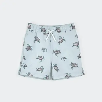 PETIT LEM MAILLOT SHORT À IMPRIMÉ TORTUES DE MER - BLEU PÂLE