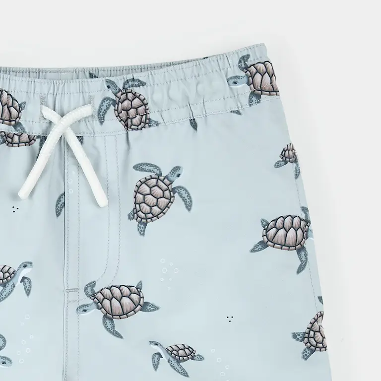 PETIT LEM MAILLOT SHORT À IMPRIMÉ TORTUES DE MER - BLEU PÂLE