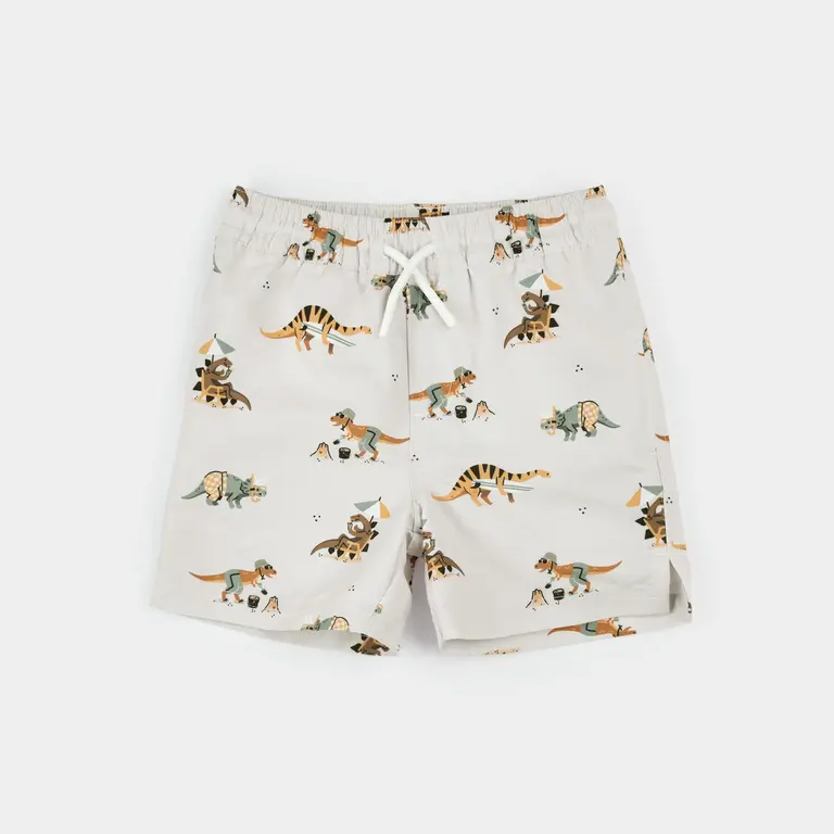 PETIT LEM MAILLOT SHORT À IMPRIMÉ DINOSAURES - GREIGE
